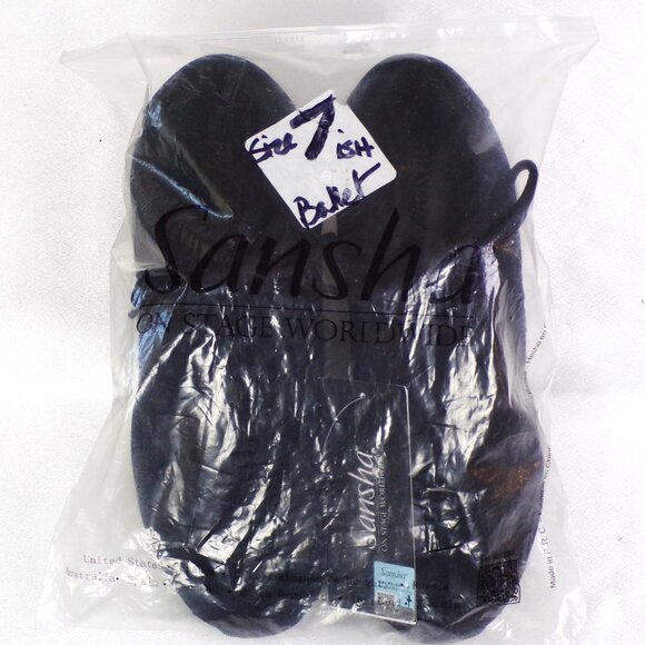 SANSHA SKAZZ 9M black split-sole ballet/exercise sneakers suede/canvas uppers - Picture 16 of 16